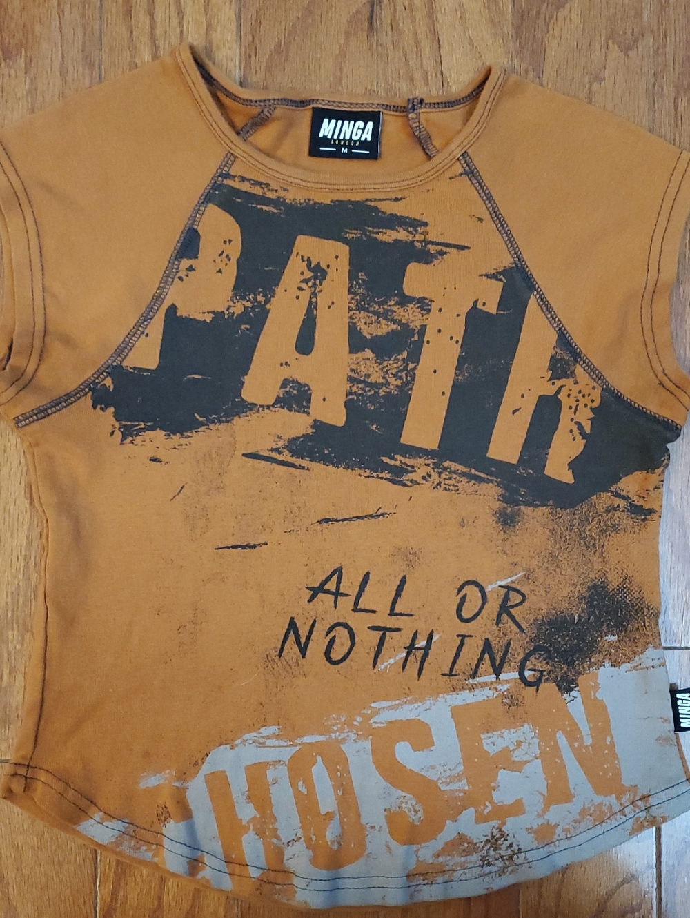Minga London Orange All or Nothing Crop Tank Size Medium 100% Cotton